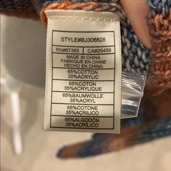 BB Dakota faded denim multi-colored crew neck sweater - Picture 5 of 6